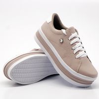 Tênis Casual Strass e Faixa Sola Alta Rosê DKShoes... - Kátia Cintra