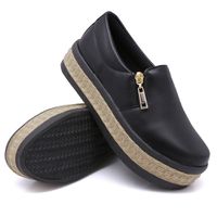 Slip On Zíper Corda Sola Alta Preto Sola Preta DKS... - Kátia Cintra