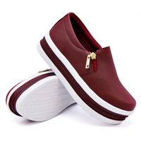 Slip On Zíper Sola Alta Marsala DKShoes - Kátia Cintra