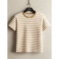 Camiseta Drazo Listrada Nautic Bege 221018