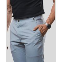 Calça Alfaiataria Slim C/ Regulagem Cinza OX1208