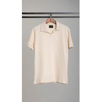Camisa Polo Gola V Textura RCR Off White 2034