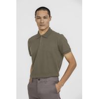 Camiseta Polo Piquet Suedine Egipicio K&J Kaki PO24516