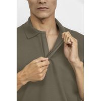 Camiseta Polo Piquet Suedine Egipicio K&J Kaki PO24516