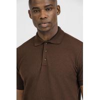 Camiseta Polo Malha Textura Marrom K&J PO24514