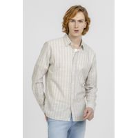 Camisa K&J M/L Casual Flamê Areia CS24243