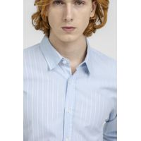 Camisa King e Joe M/L Listrada Casual Azul CS24252