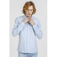 Camisa King e Joe M/L Listrada Casual Azul CS24252