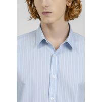 Camisa King e Joe M/L Listrada Casual Azul CS24252