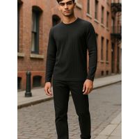 Blusão em Malha Viscose K&J Preto MA24038