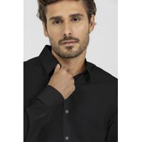 Camisa King e Joe M/L Social c/ elastano Preto CS00201
