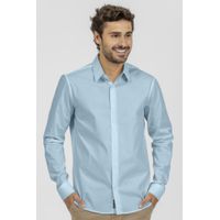 Camisa King e Joe M/L Social c/ elastano Azul CS00201