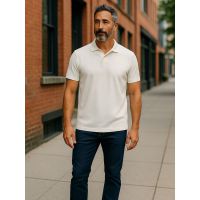Camiseta Polo Malha Textura Jaquard Off K&J PO24502