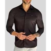 Camisa Social zikani Fibra de Bambu Preto 00748
