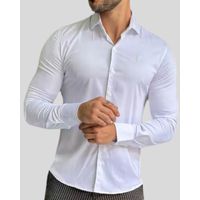 Camisa Social zikani Fibra de Bambu Branco 00748