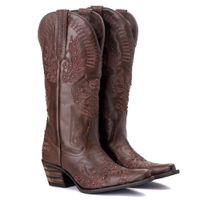 Bota Feminina Texana Tucson - Couro Firenze Café - Solado P51 Rústico Café