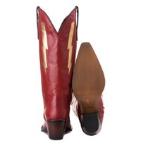 Bota Feminina Texana Tucson - Couro Vermelho - Solado P51 Liso Café
