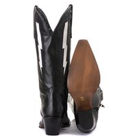 Bota Feminina Texana Tucson - Couro Preto - Solado P51 Liso Preto