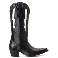 Bota Feminina Texana Tucson - Couro Preto - Solado P51 Liso Preto
