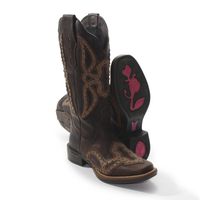 Bota Feminina Texana Tucson - Fóssil Café - Solado Flor 