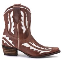 Bota Feminina Texana Tucson - Couro Euro Texas Whisky - Solado P51 Natural