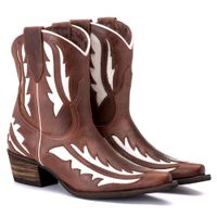 Bota Feminina Texana Tucson - Couro Euro Texas Whisky - Solado P51 Natural