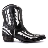 Bota Feminina Texana Tucson - Couro Preto - Solado P51 Rústico Preto