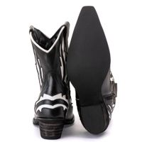 Bota Feminina Texana Tucson - Couro Preto - Solado P51 Rústico Preto