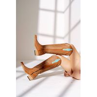 Bota Feminina Texana Tucson - Couro Tucson Caramelo -Solado P52 Rústico Café