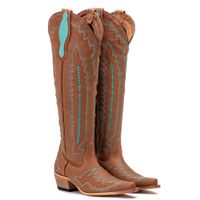 Bota Feminina Texana Tucson - Couro Tucson Caramelo -Solado P52 Rústico Café