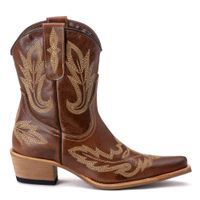 Bota Feminina Texana Tucson - Couro Euro Texas Wisky - Solado P52 Natural