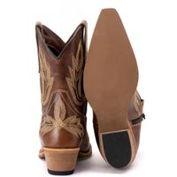 Bota Feminina Texana Tucson - Couro Euro Texas Wisky - Solado P52 Natural