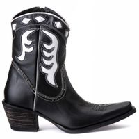 Bota Feminina Tucson - Couro Preto - Solado P51 Rústico Preto