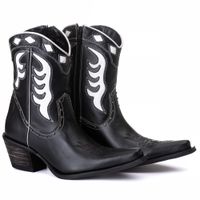 Bota Feminina Tucson - Couro Preto - Solado P51 Rústico Preto