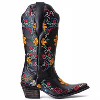 Bota Feminina Texana - Couro Preto - Solado P51 Rústico Preto