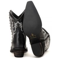 Bota Texana Feminina Tucson - Couro Preto- Solado P52 Rústico Preto