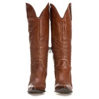 Bota Feminina Texana - Couro Firenze Caramelo - Solado 131 Liso Café
