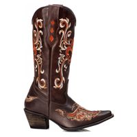 Bota Feminina Texana Tucson - CouroFirenze Café - Solado P51 Liso Café