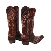 Bota Feminina Texana Tucson Boots - Couro Euro Texas Whisky - Solado P51 Rústico Preto