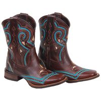 Bota Feminina Texana Tucson - Couro Firenze Café - Flor