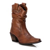 Bota Feminina Texana Tucson - Couro Firenze Caramelo - Solado P51 Rústico Café