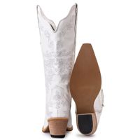 Bota Feminina Texana Tucson - Couro Napa Branca - Solado P51 Natural
