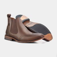 Botina Chelsea Brogue Conhaque