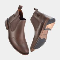 Botina Chelsea Brogue Conhaque