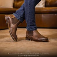 Botina Chelsea Brogue Conhaque