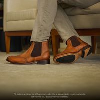 Botina Chelsea Brogue Whisky