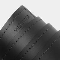 Cinto de Couro Soleta Preto Costurada fivela Prata Envelhecida
