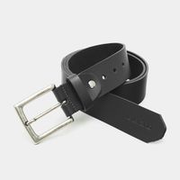 Cinto de Couro Soleta Preto fivela Prata Envelhecida