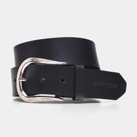 Cinto Couro Soleta Preto fivela Dallas