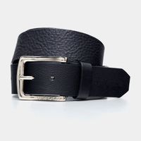 Cinto de Couro Preto Floater fivela Cromo